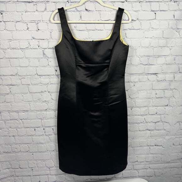 Talbots Petites Dresses & Skirts - Talbots Petites Black Silk Shantung Square Neck Sheath Dress
